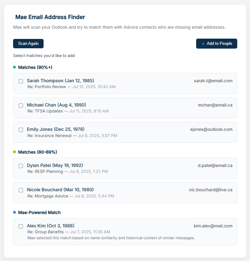 Outil de recherche d’emails Mae
